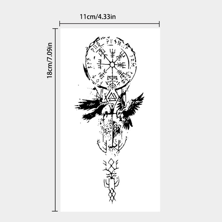 WorldNorse Mythic Rune Raven Waterproof Tattoo Stickers - image 3