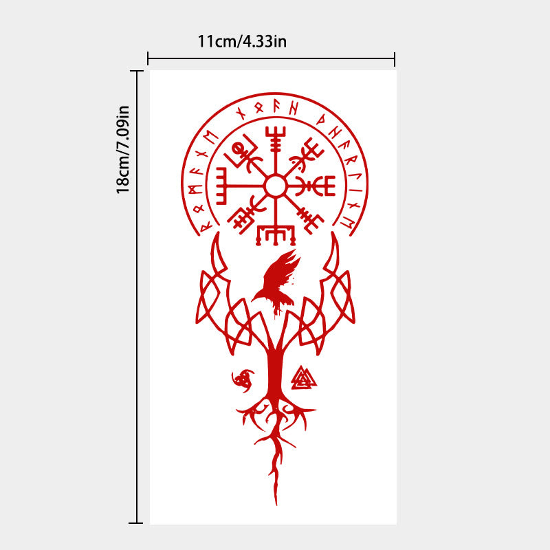 WorldNorse Rune Raven Yggdrasil Wasserdichte Tattoo-Aufkleber - image 3