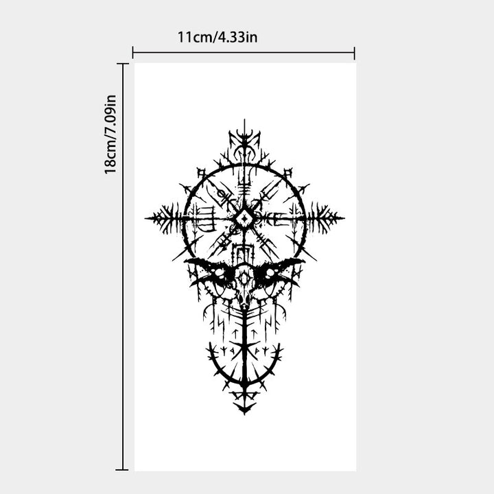 WorldNorse Gothic Rune Compass Vegvisir Wasserdichte Tattoo-Aufkleber - image 3
