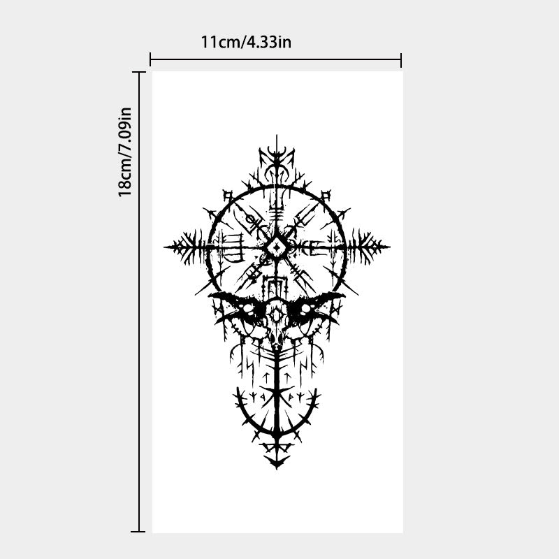 WorldNorse Gothic Rune Compass Vegvisir Wasserdichte Tattoo-Aufkleber - image 3