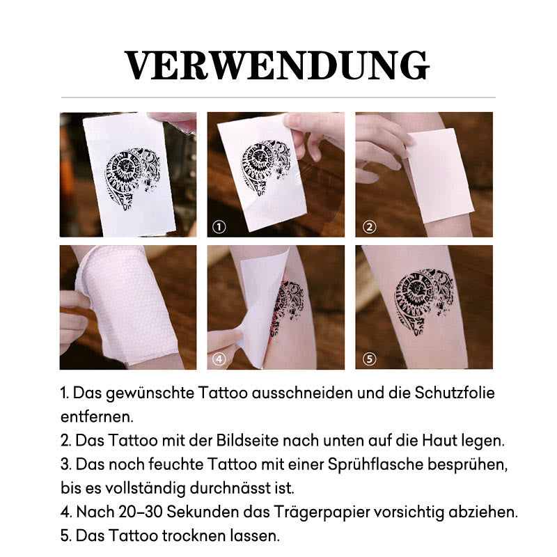 WorldNorse Distressed Vortex Wasserdichte Tattoo-Aufkleber - image 4