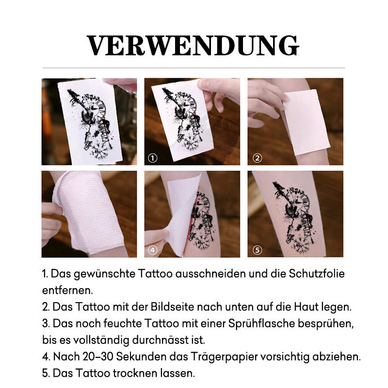 WorldNorse Grunge Nordische Waffe Chrono Blaze Wasserdichte Tattoo-Aufkleber - image 4