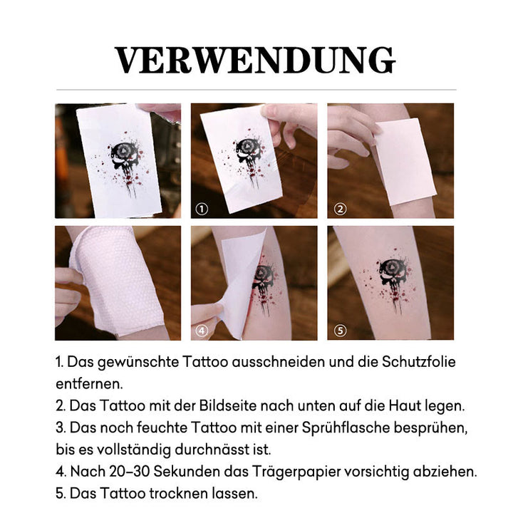 WorldNorse Blutbespritzte Rune Wasserdichte Tattoo-Aufkleber - image 4