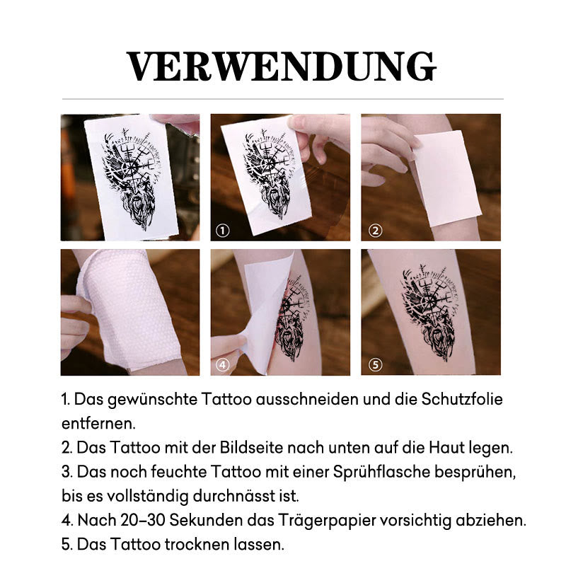 WorldNorse Seher Odin Totem Vegvisir Wasserdichte Tattoo-Aufkleber - image 4