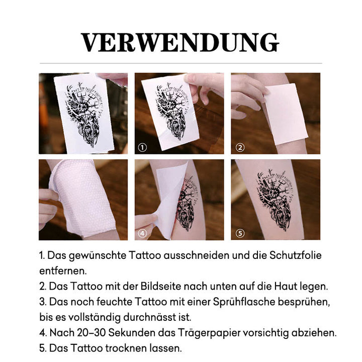 WorldNorse Seher Odin Totem Vegvisir Wasserdichte Tattoo-Aufkleber - image 4