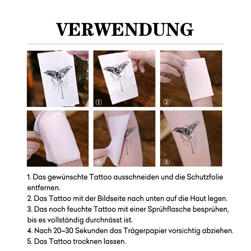 WorldNorse Viking Rune Cascade Raven Wasserdichte Tattoo-Aufkleber - image 4
