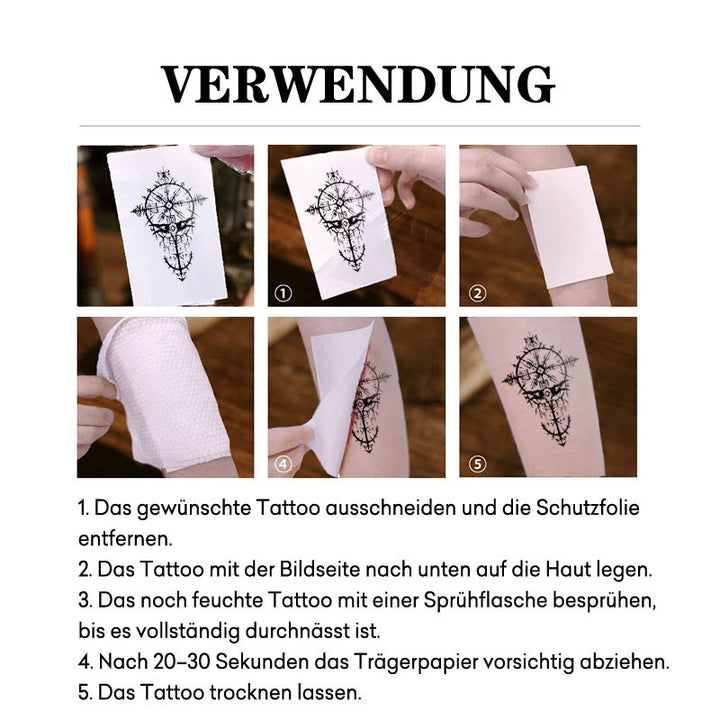 WorldNorse Gothic Rune Compass Vegvisir Wasserdichte Tattoo-Aufkleber - image 4