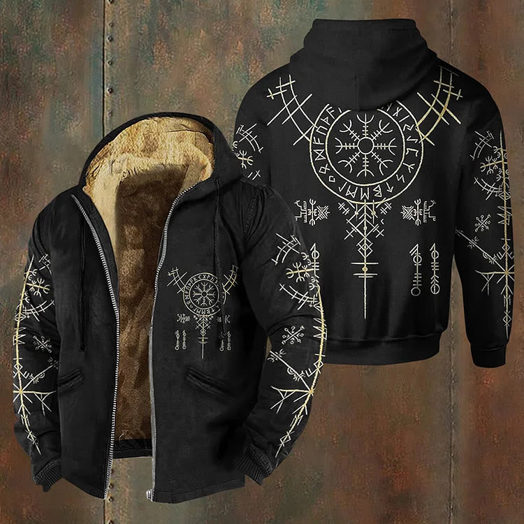 WorldNorse Helm der Ehrfurcht Rune Kapuzenjacke mit Reißverschluss - US/UK/AU50, EU60 (5XL) - image 0