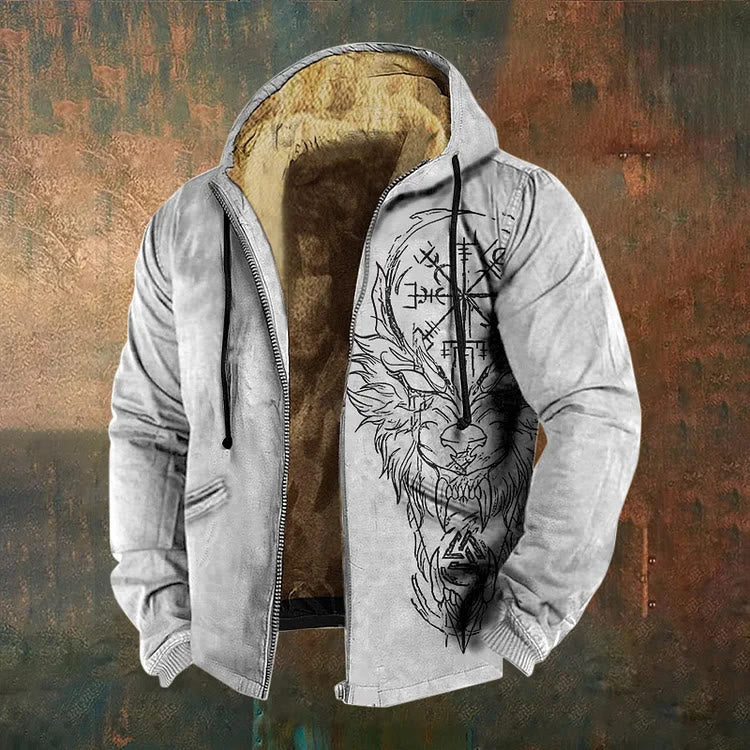WorldNorse Fenrir Valknut Vegvisir Zipper Hoodie Coat - US/UK/AU50, EU60 (5XL) - image 0