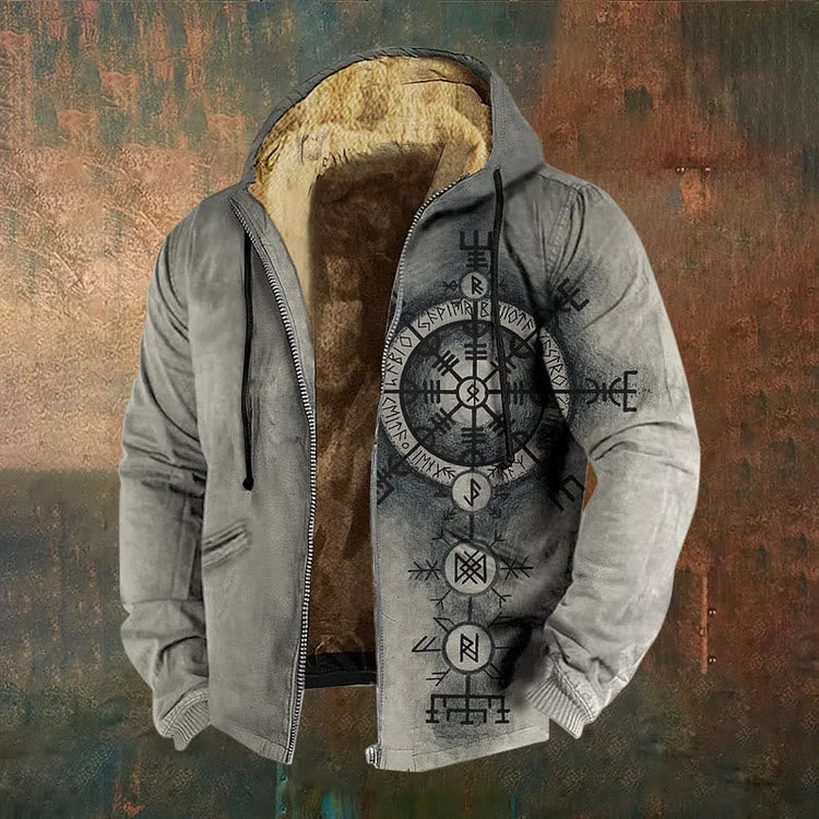 WorldNorse Vegvisir Rune Zipper Hoodie Coat - US/UK/AU50, EU60 (5XL) - image 0