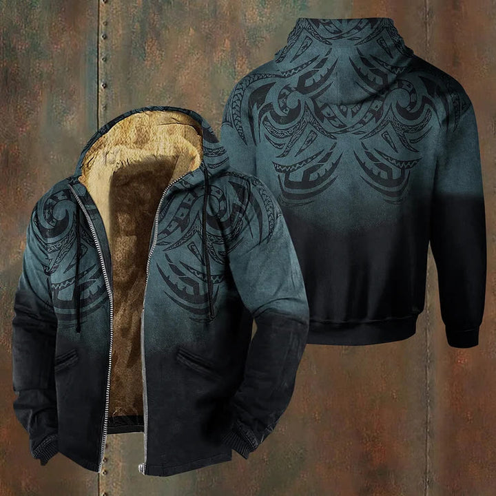 WorldNorse Tribal Knotwork Gradient Zipper Hoodie Coat - US/UK/AU50, EU60 (5XL) - image 0