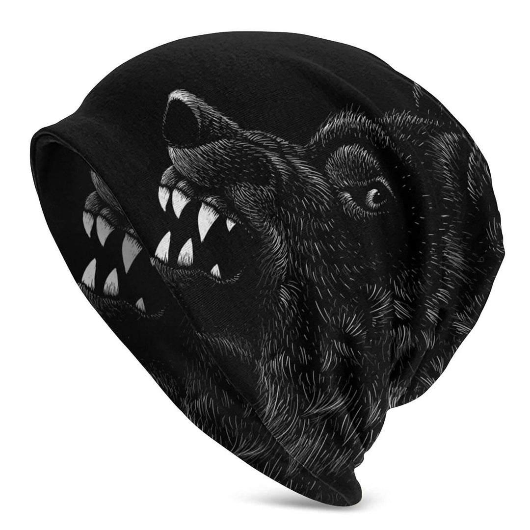 WorldNorse Monochrome Fenrir Wolf Beanie - Wölfe - image 0