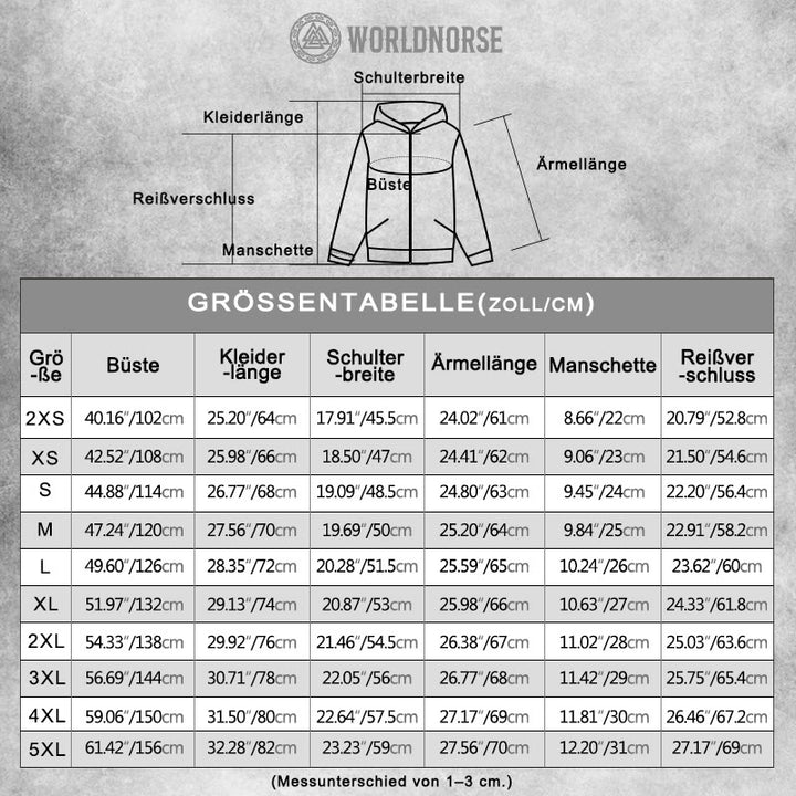 WorldNorse Vegvisir Nordischer Drache Valhalla Zipper Hoodie Coat - image 2