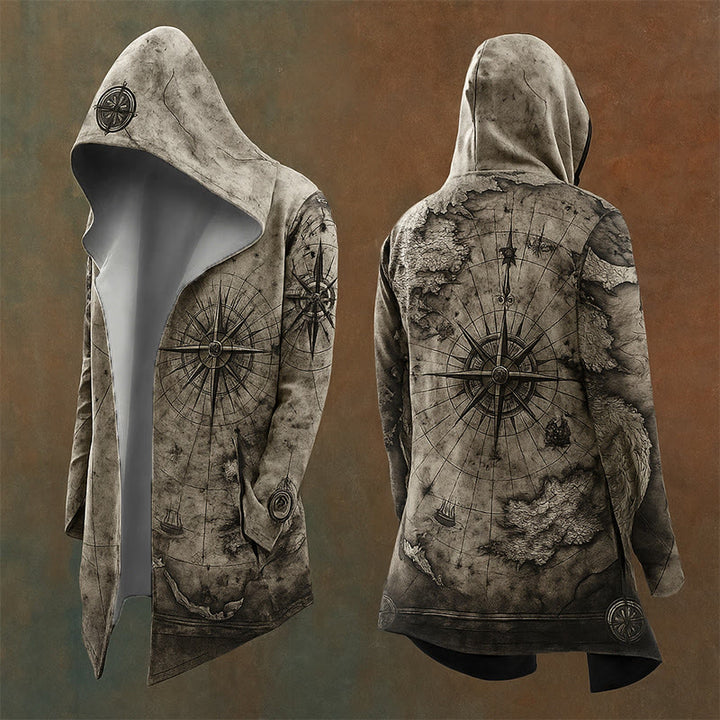 WorldNorse Kapuzenjacke mit Kompass-Totem aus der Wikinger-Mythologie - US/UK/AU48, EU58 (4XL) - image 0