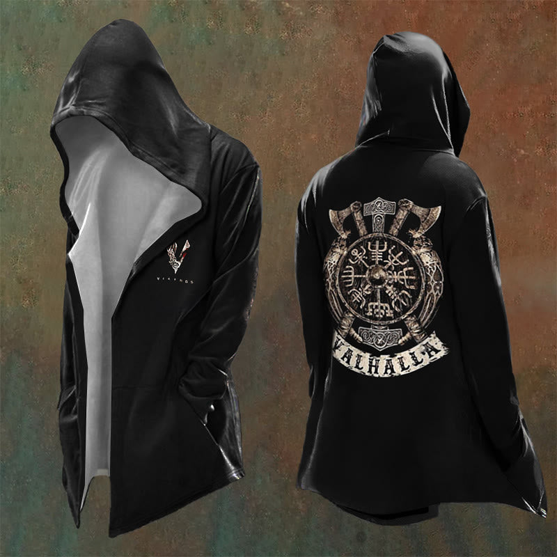 WorldNorse Vintage Wikinger Axt Vegvisir Valhalla Kapuzenjacke - US/UK/AU48, EU58 (4XL) - image 0