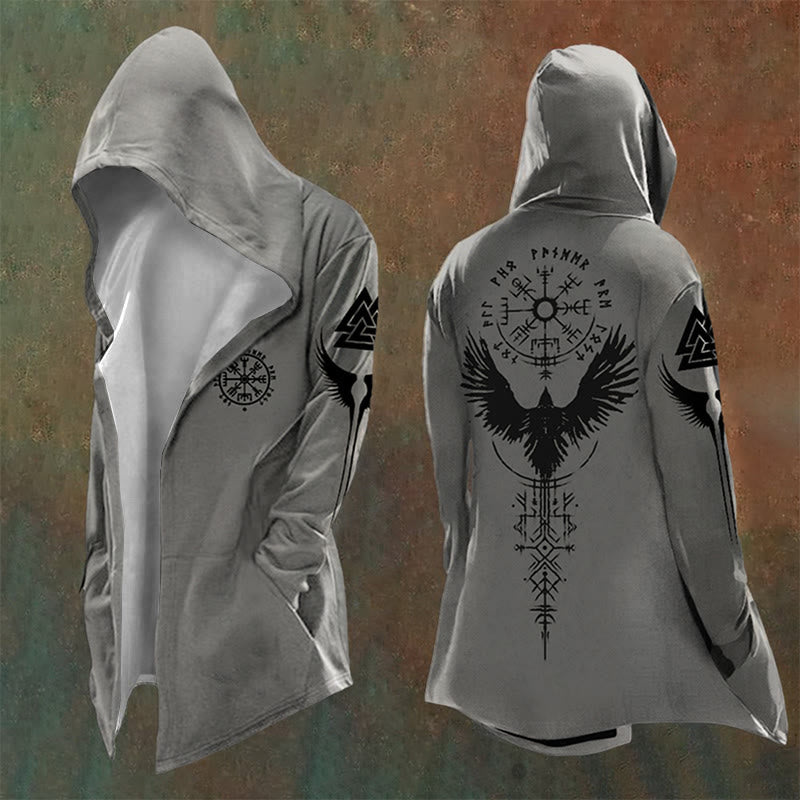 WorldNorse Raven Vegvisir Totem Kapuzenjacke - US/UK/AU48, EU58 (4XL) - image 0