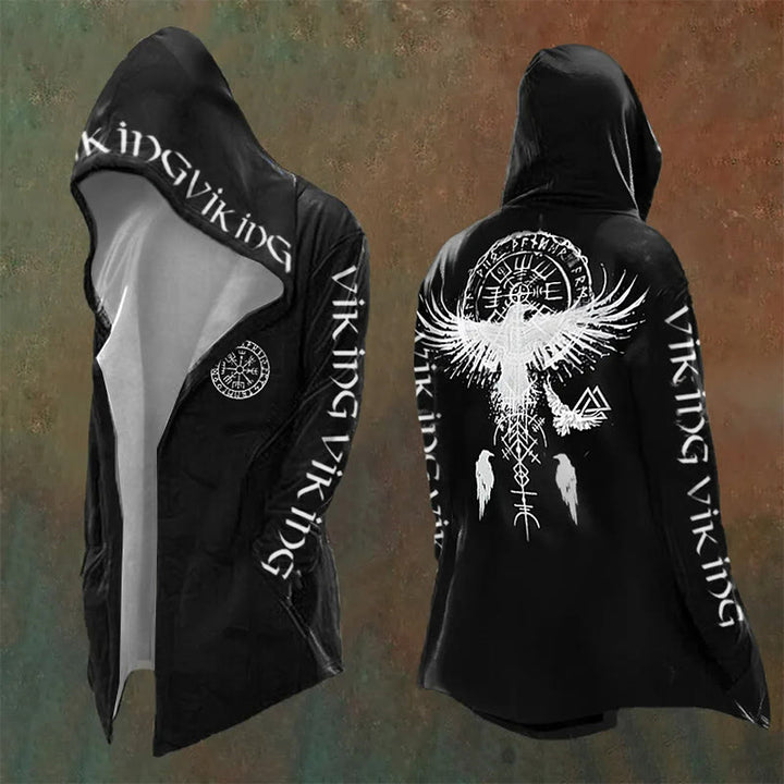 WorldNorse Herren Vegvisir Raven Schwarze Kapuzenjacke - US/UK/AU48, EU58 (4XL) - image 0