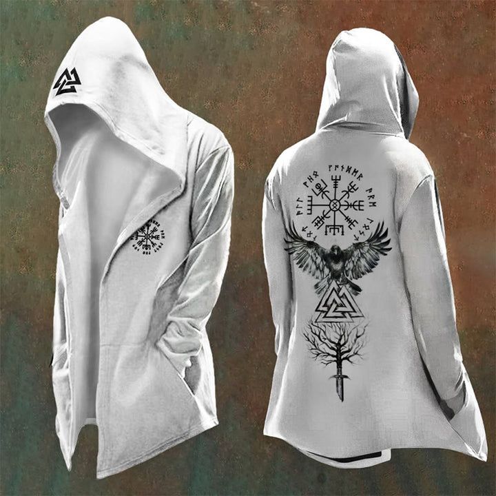 WorldNorse Vegvisir Yggdrasil Raven Mandala Kapuzenjacke - US/UK/AU48, EU58 (4XL) - image 0