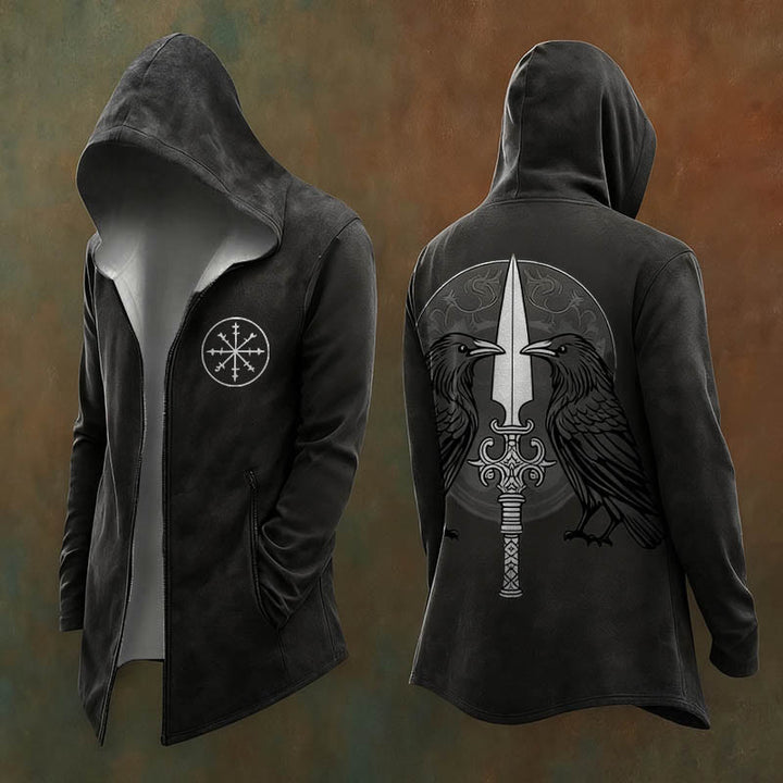 WorldNorse Dark Huginn and Muninn Sword Kapuzenjacke - US/UK/AU48, EU58 (4XL) - image 0