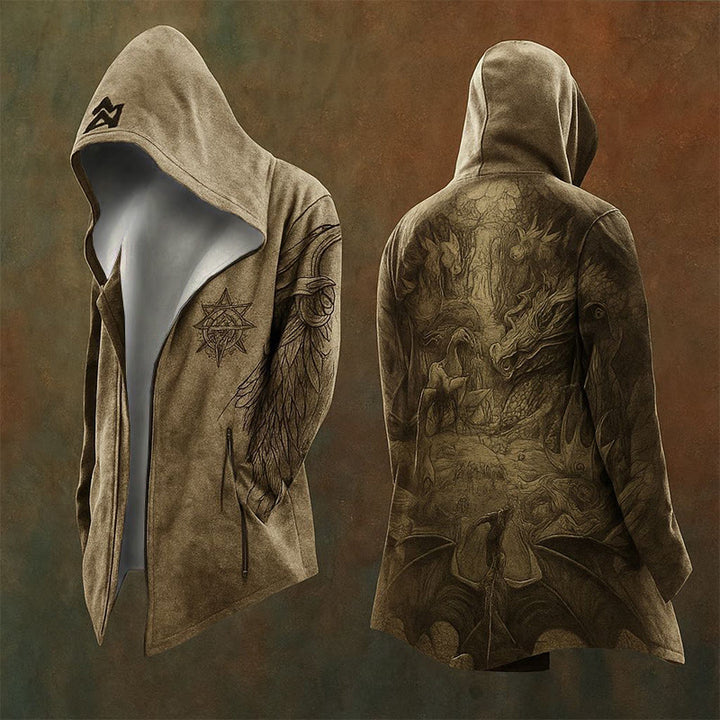 WorldNorse Mittelalterliche Kapuzenjacke mit Drachenflügeln - US/UK/AU48, EU58 (4XL) - image 0
