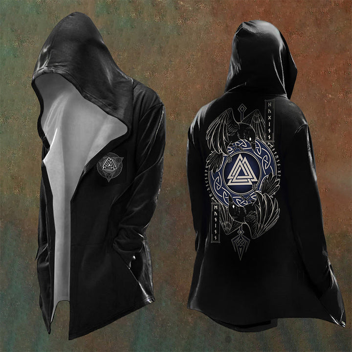 WorldNorse Gothic Valknut Rune Aufwendige Kapuzenjacke - US/UK/AU48, EU58 (4XL) - image 0