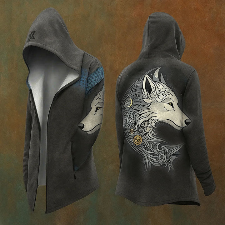 WorldNorse Verzierte Fenrir Cosmic Swirl Kapuzenjacke - US/UK/AU48, EU58 (4XL) - image 0