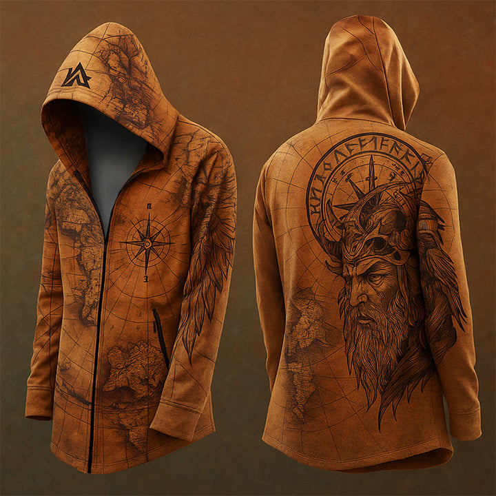 WorldNorse Navigation Map Rune Kapuzenjacke - US/UK/AU48, EU58 (4XL) - image 0