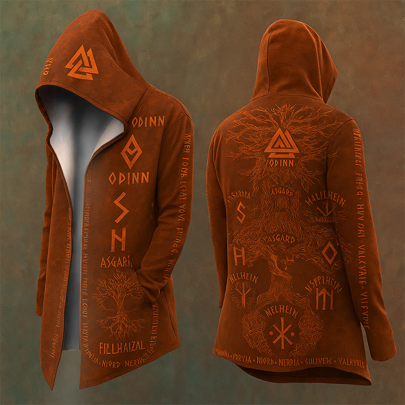 WorldNorse – Yggdrasil Kapuzenjacke in Erdtönen - US/UK/AU48, EU58 (4XL) - image 0