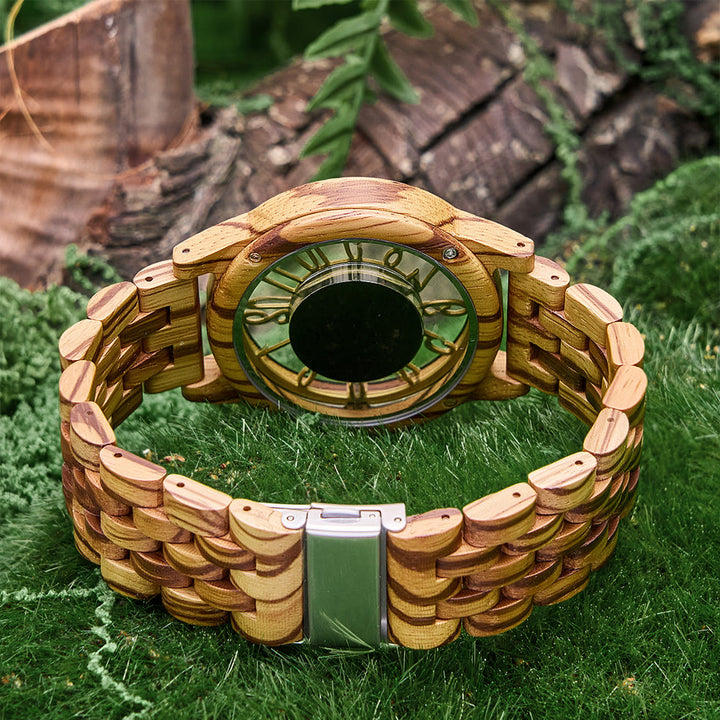 WorldNorse Solar Gravur Skelett Holzuhr - image 3