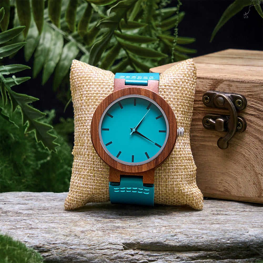 WorldNorse Aqua Blue Contrast Wooden Watch - Aquablau - image 0