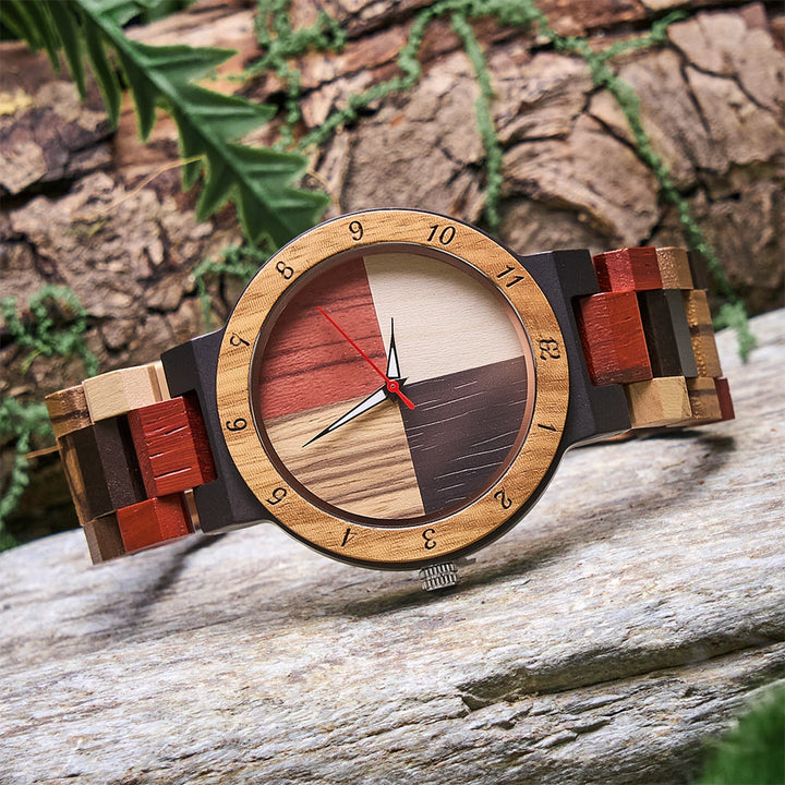 WorldNorse Color Block Multiwood Holzuhr - image 4