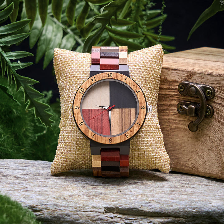 WorldNorse Color Block Multiwood Holzuhr - Farbblock - image 0