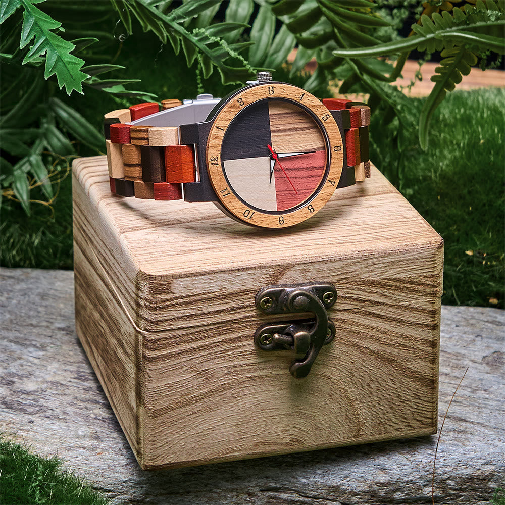 WorldNorse Color Block Multiwood Holzuhr - image 6
