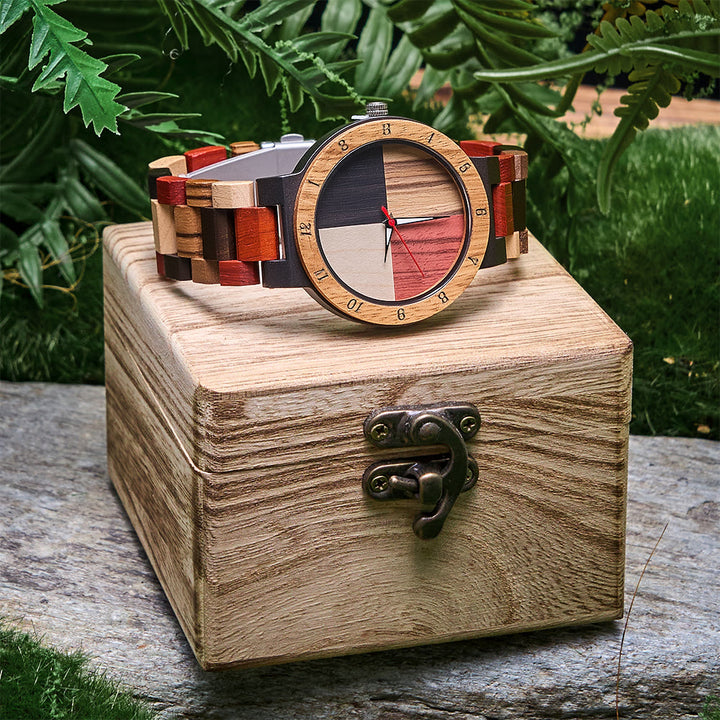 WorldNorse Color Block Multiwood Holzuhr - image 6