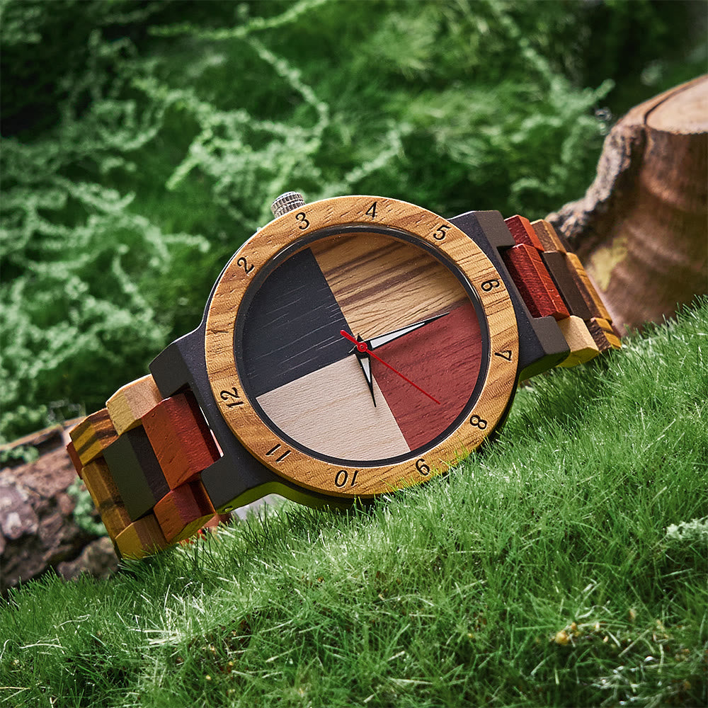 WorldNorse Color Block Multiwood Holzuhr - image 2