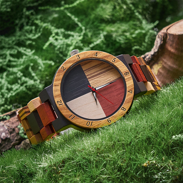 WorldNorse Color Block Multiwood Holzuhr - image 2