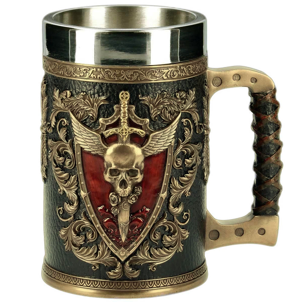 WorldNorse Gothic Totenkopf-Flügelschwert-Becher - image 4