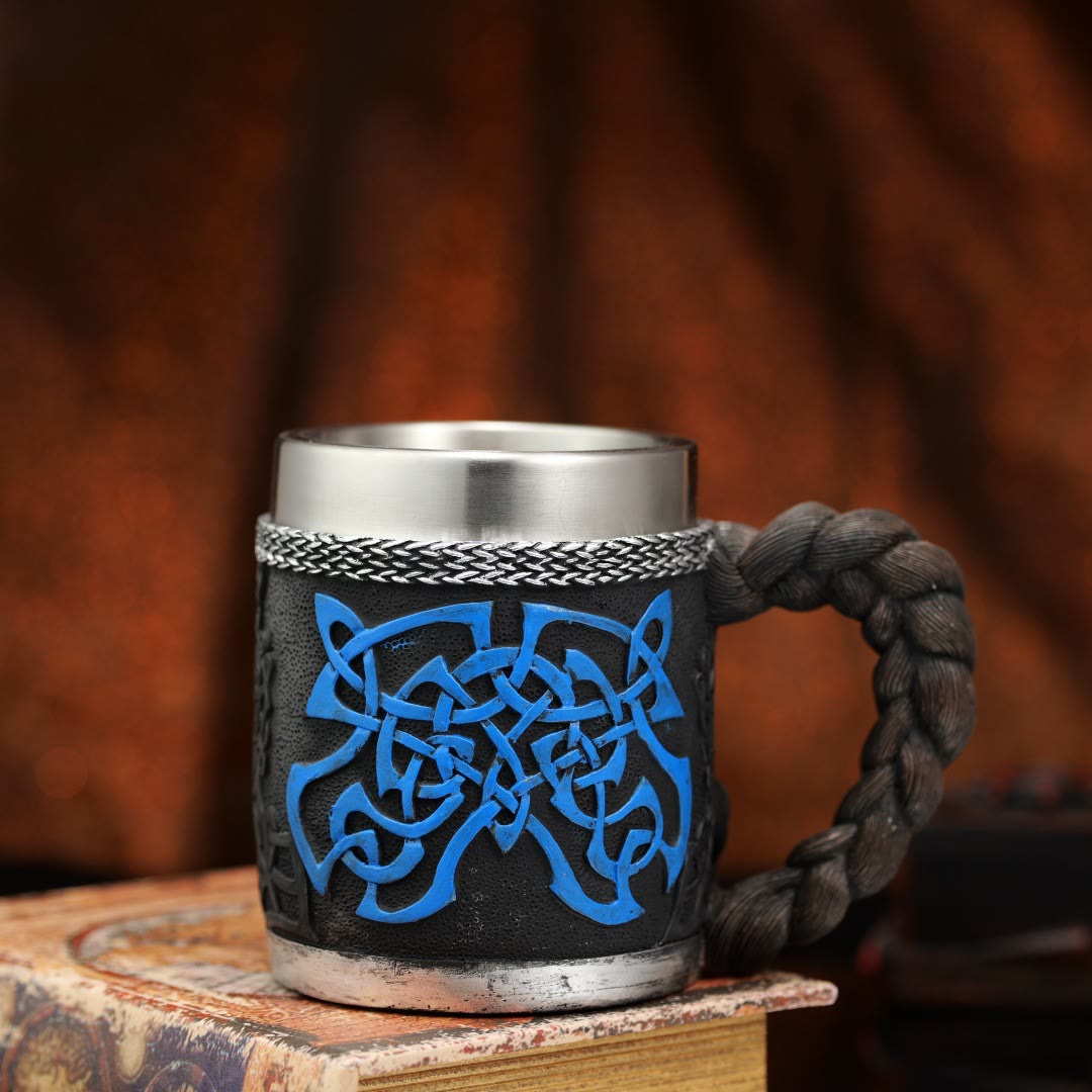 WorldNorse Geflochtener Becher mit Wikingerkrieger-Verzierung - image 7