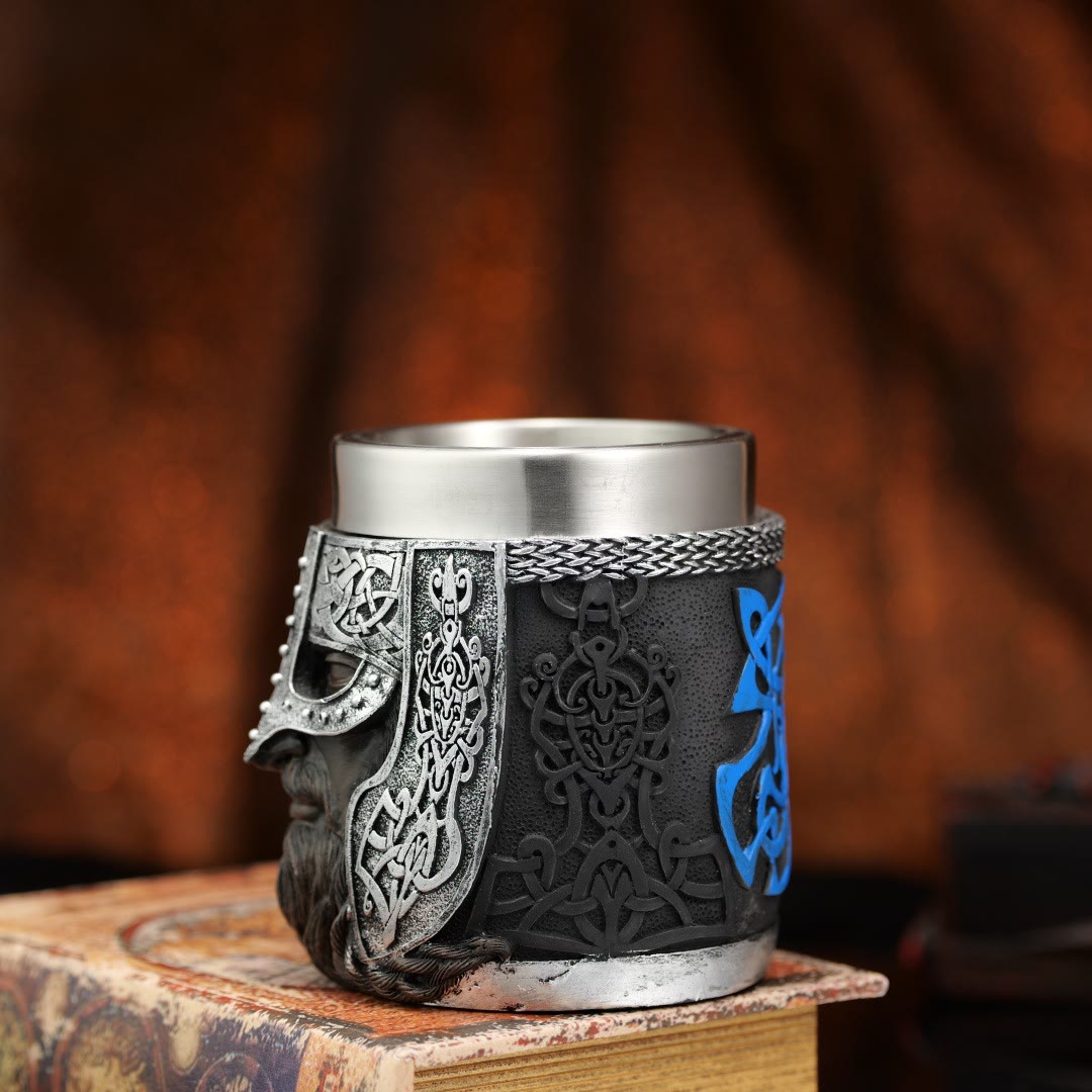 WorldNorse Geflochtener Becher mit Wikingerkrieger-Verzierung - image 6