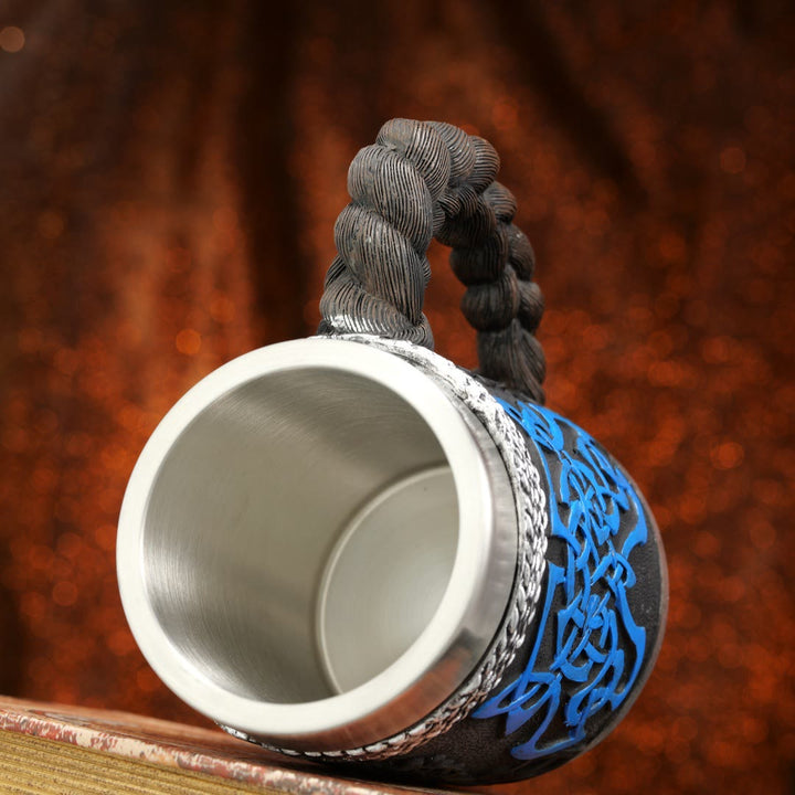 WorldNorse Geflochtener Becher mit Wikingerkrieger-Verzierung - image 8