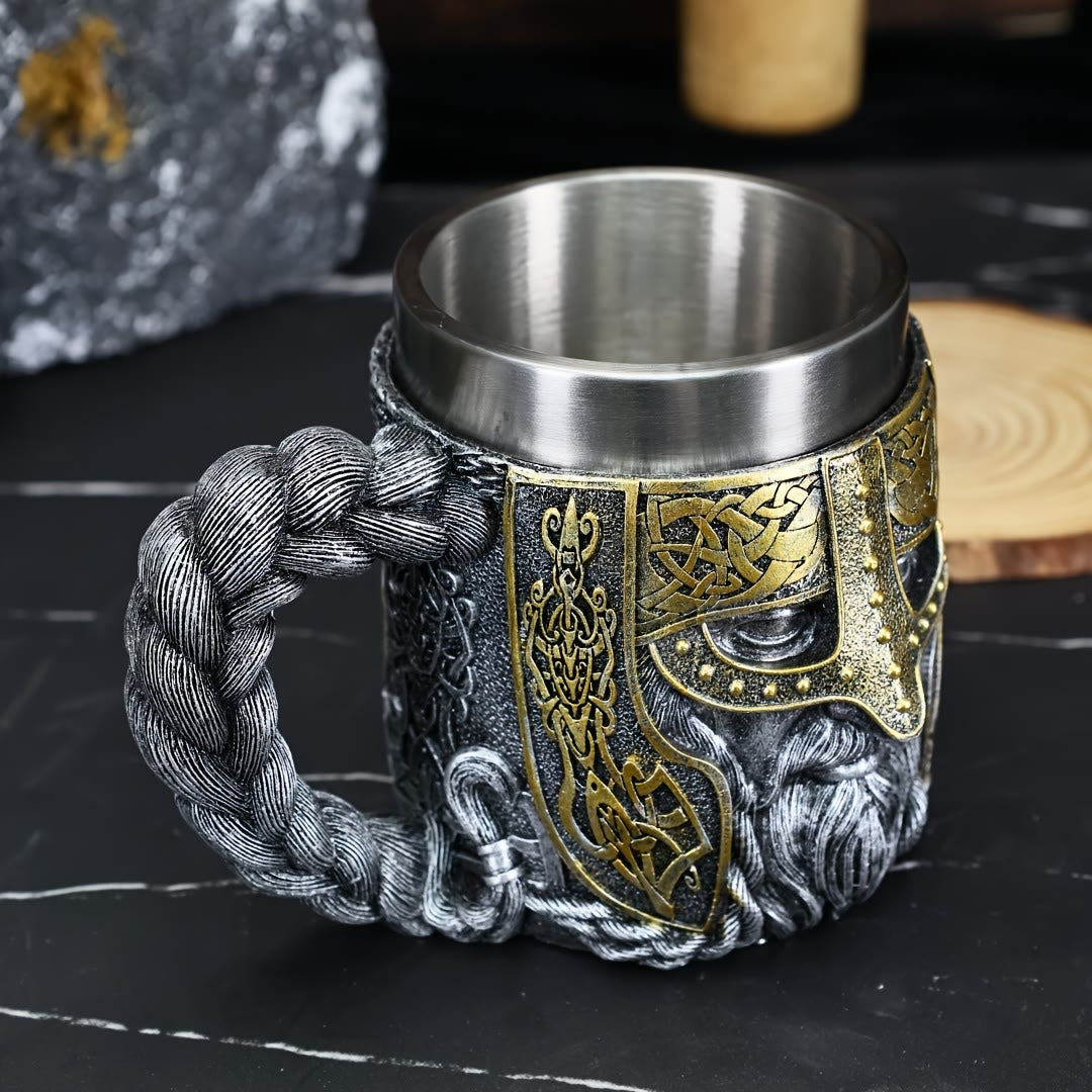 WorldNorse Geflochtener Becher mit Wikingerkrieger-Verzierung - image 2