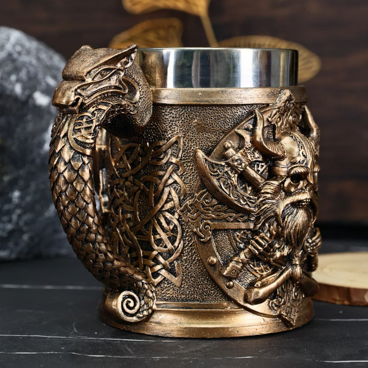 WorldNorse Wikinger Axt Nordischer Drache Becher - image 3