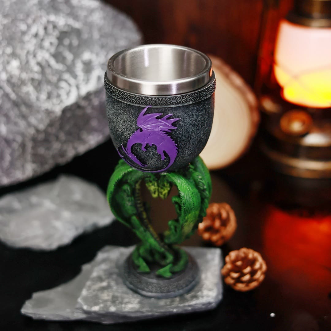 WorldNorse Mythischer lila Drache grüner Schlangenbecher - image 2