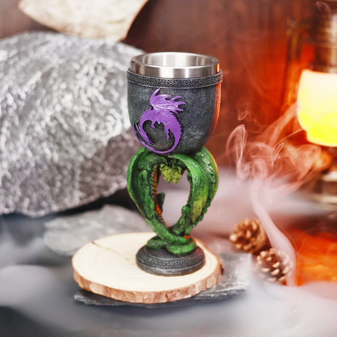 WorldNorse Mythischer lila Drache grüner Schlangenbecher - image 1