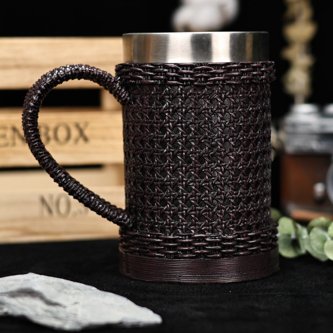 WorldNorse Becher aus gewebtem Rattan - Dunkelbraun - image 8