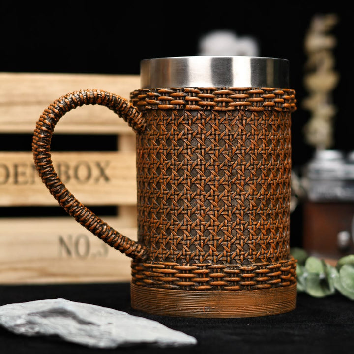 WorldNorse Becher aus gewebtem Rattan - Hellbraun - image 3