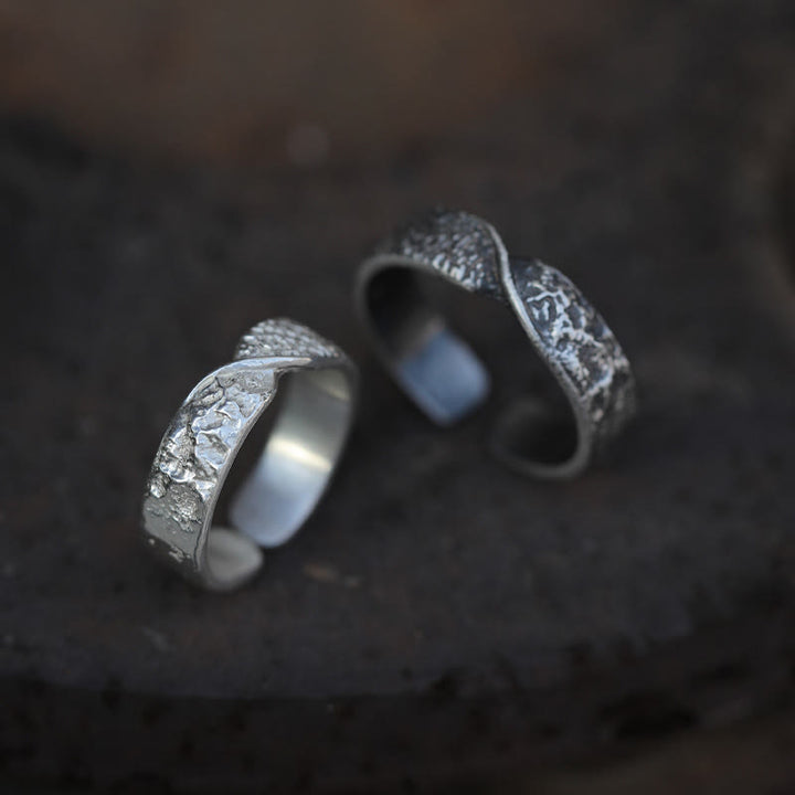 WorldNorse 999 Sterling Silber Robuster Ring mit Strassverzierungen und gedrehter Optik - image 0