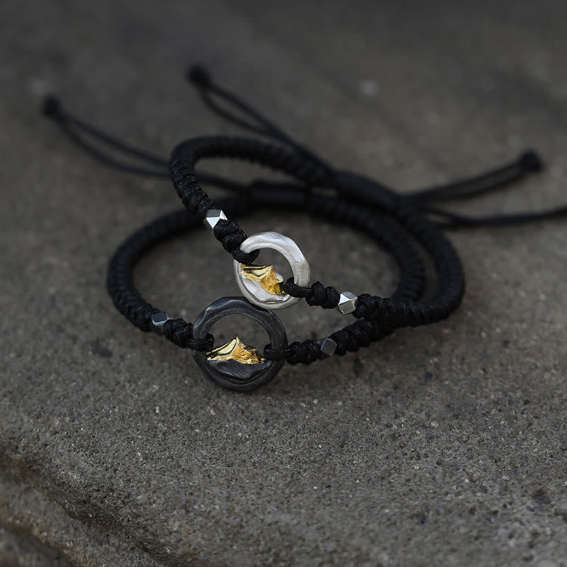 WorldNorse Armband aus 999er Sterlingsilber, handgefertigt aus geflochtenem Seil und mit Kontrastdetails - image 4