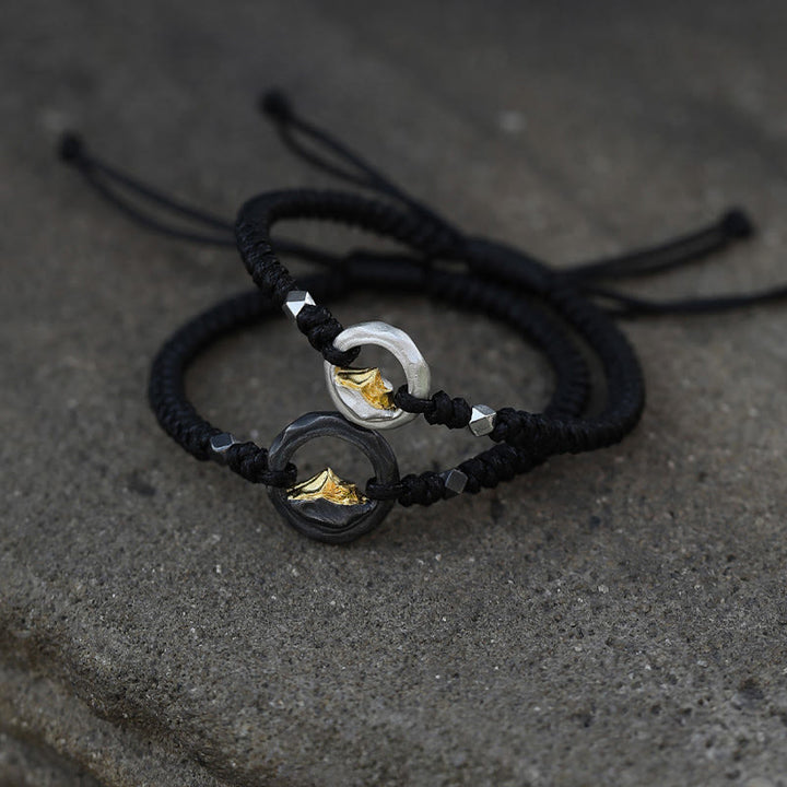 WorldNorse Armband aus 999er Sterlingsilber, handgefertigt aus geflochtenem Seil und mit Kontrastdetails - image 4