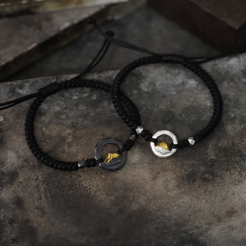 WorldNorse Armband aus 999er Sterlingsilber, handgefertigt aus geflochtenem Seil und mit Kontrastdetails - image 3